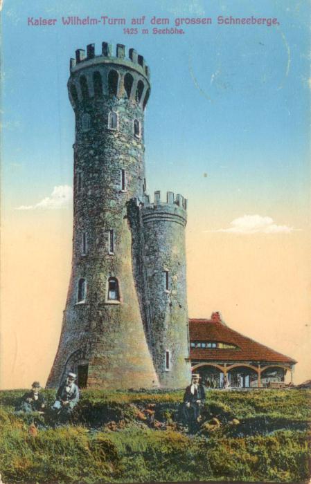 Wieża widokowa na Śnieżniku (ok. 1910)