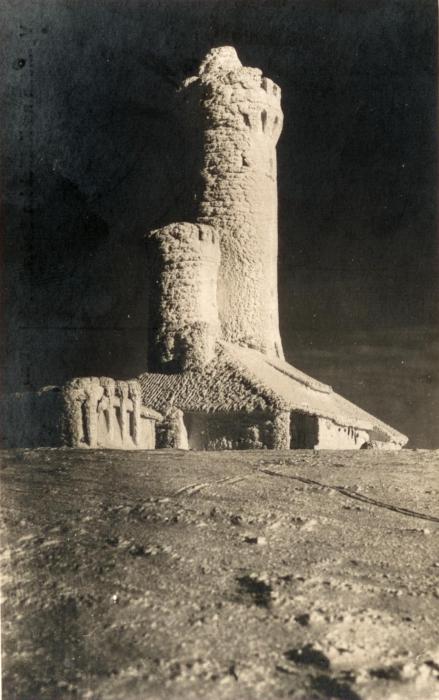 Wieża widokowa na Śnieżniku zimą (ok. 1920)