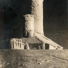 Wieża widokowa na Śnieżniku zimą (ok. 1920)